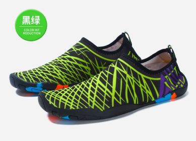 2022 Sports Water Sneakers Unisex Swimming Aqua Seaside Slippers Surf Upstream Light Quick-Drying Beach Water Shoes (Color: Gn, Shoe Size: 40)