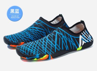 2022 Sports Water Sneakers Unisex Swimming Aqua Seaside Slippers Surf Upstream Light Quick-Drying Beach Water Shoes (Color: Bu, Shoe Size: 44)
