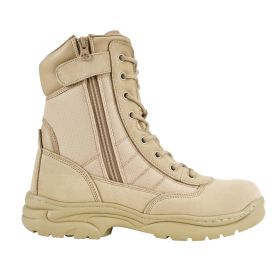 Men's Military Tactical Boots, 8 inch Combat Hiking Work Boots, Lightweight & Breathable Side Zipper Motorcycle Interceptor Trooper Boot (Shoe Size: US 9.5)
