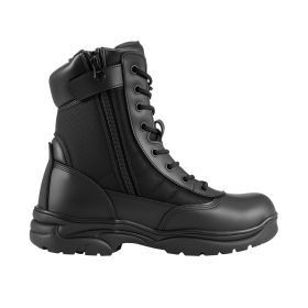 Men's Military Tactical Boots, 8 inch Combat Hiking Work Boots, Lightweight & Breathable Side Zipper Mens Motorcycle Interceptor Trooper Boot (Shoe Size: US 10.5, size: 8 inch)